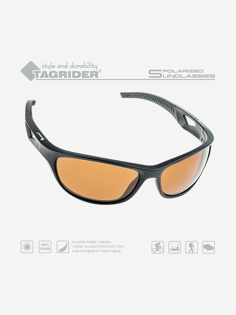 Очки поляризационные для рыбалки Tagrider в чехле N21-1 Brown