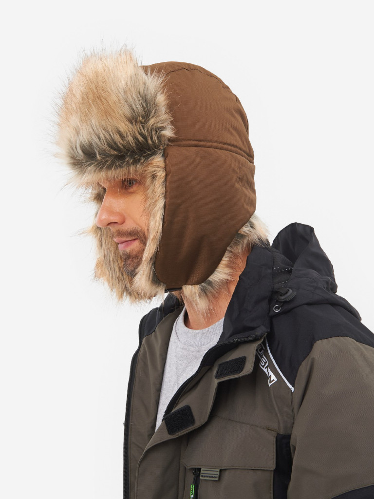 Шапка-ушанка мужская зимняя меховая с маской Huntsman Евро Енот