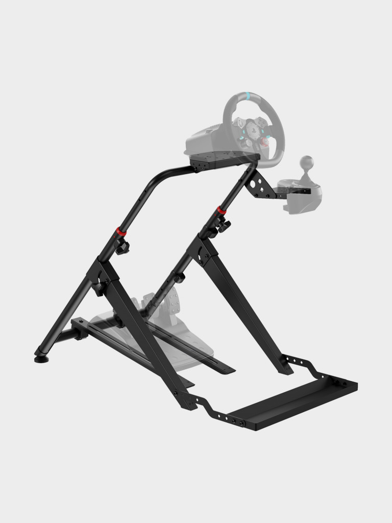 UNITEKI COCKPIT235GL GAMING LINE Складная напольная стойка для игрового руля с держателями для педалей и коробки передач, фиксатор кресла