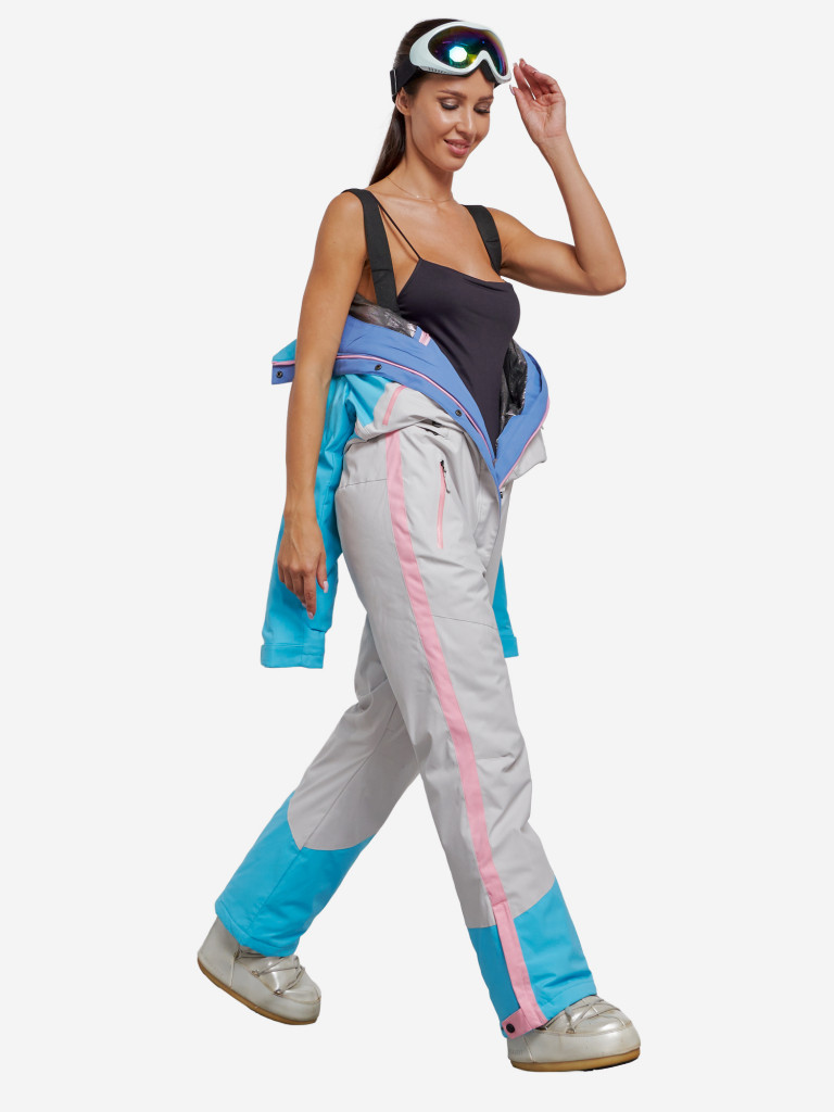 Горнолыжный комбинезон женский зимний голубого цвета 2326