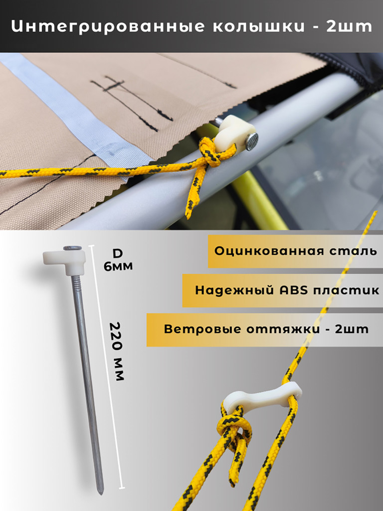 Автомобильная маркиза UseRoof 2.5х3 метра в сером чехле