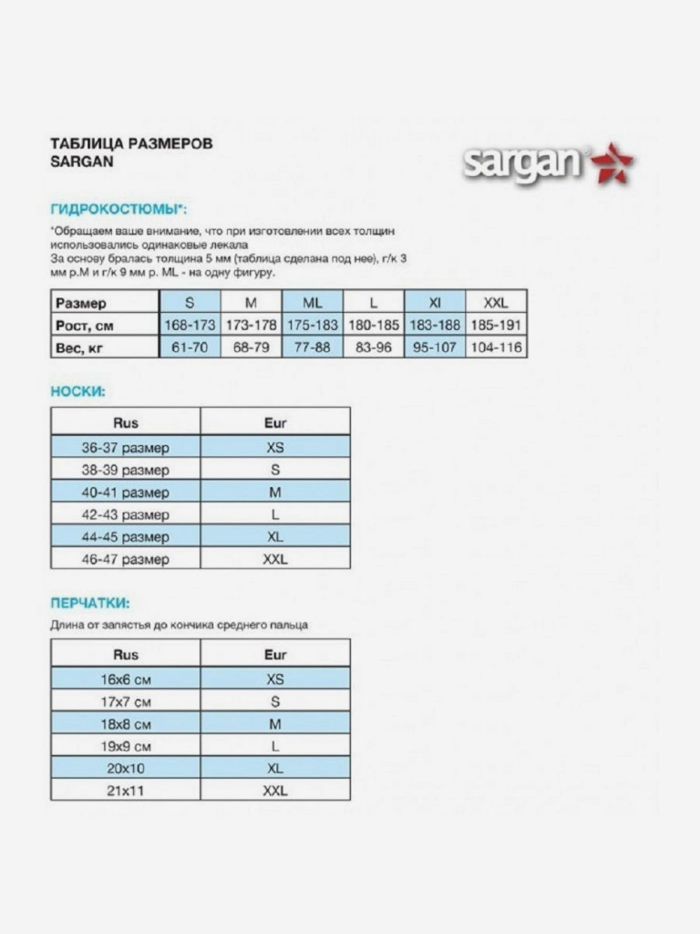 Перчатки неопреновые SARGAN САРГО 3мм