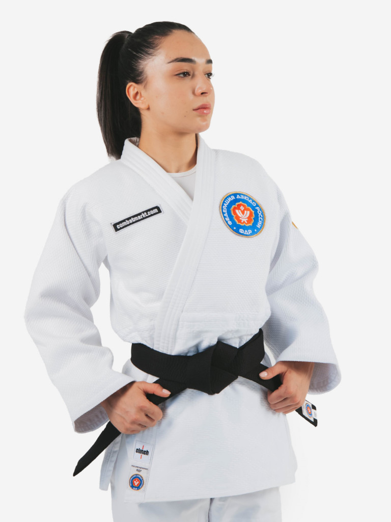 Кимоно для дзюдо подростковое Clinch Judo Gold FDR белое