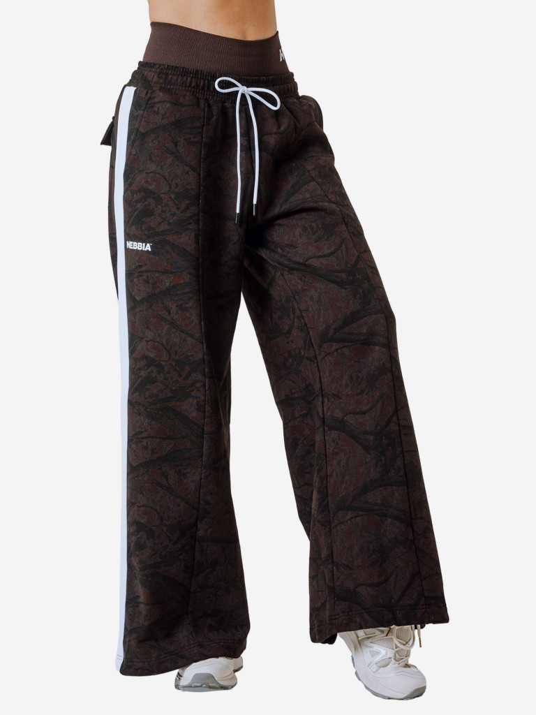 Брюки женские спортивные NEBBIA Oversized Sweatpants POWER 896 Dark brown camo