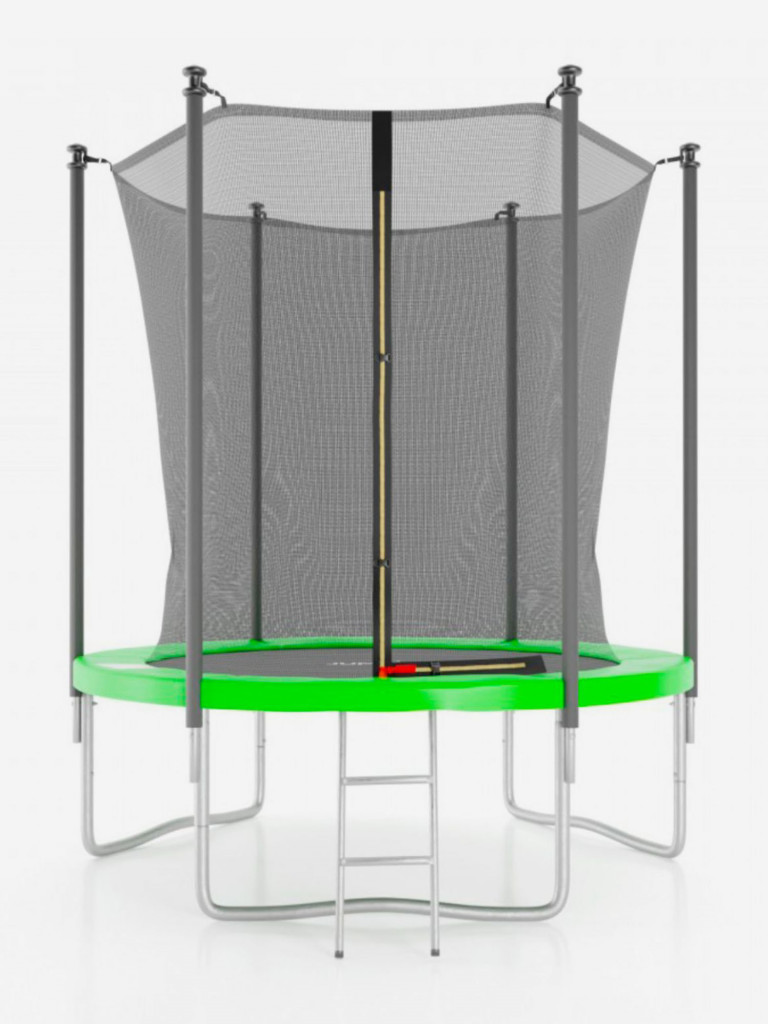 Батут с защитной сеткой DFC JUMP4FUN 6 ft зеленый с лестницей