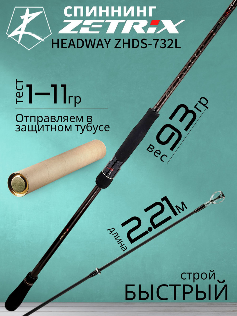 Спиннинг для рыбалки Zetrix HEADWAY ZHDS-732L 2.21м 1-11гр