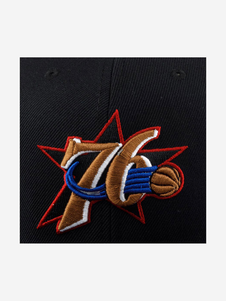 Бейсболка с прямым козырьком MITCHELL NESS HHSS3258-P76YYPPPBLCK Philadelphia 76Ers NBA (черный)