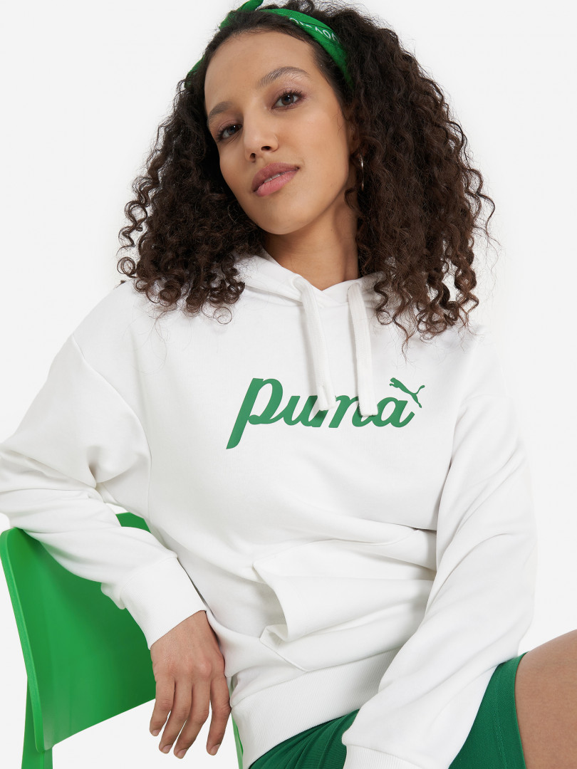 фото Худи женская puma ess+ blossom script, белый