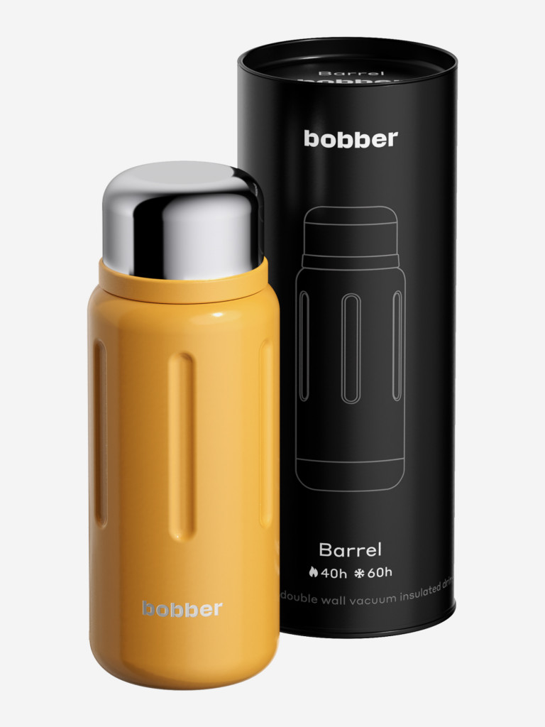 Термос вакуумный BOBBER Barrel 1 л с широким горлом и ситечком тепло до 40 часов оранжевый