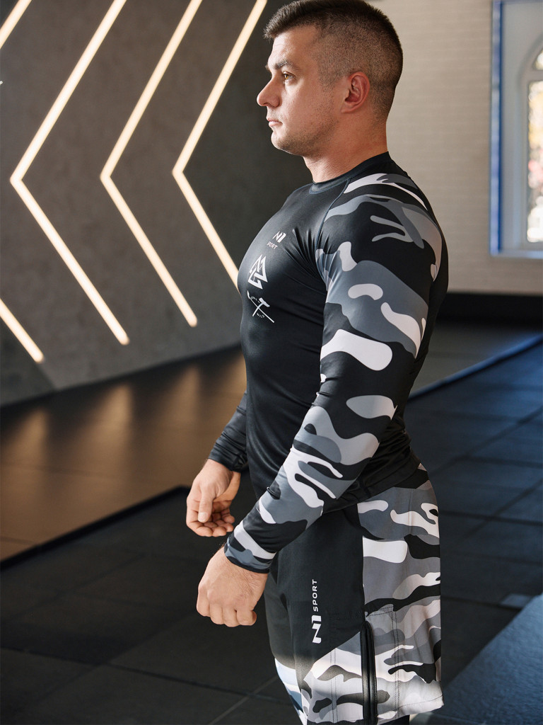 Рашгард спортивный мужской Military camouflage N1Sport