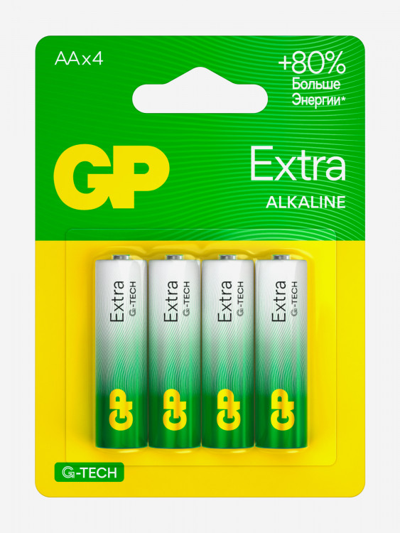 Батарейки щелочные пальчиковые GP AA G-tech, 4 шт