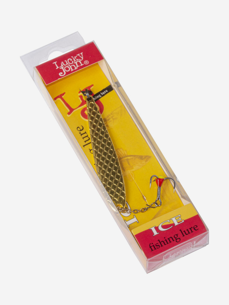 Блесна вертикальная зимняя Lucky John DIAMOND BLADE с цепочкой и тройником 61мм G блистер