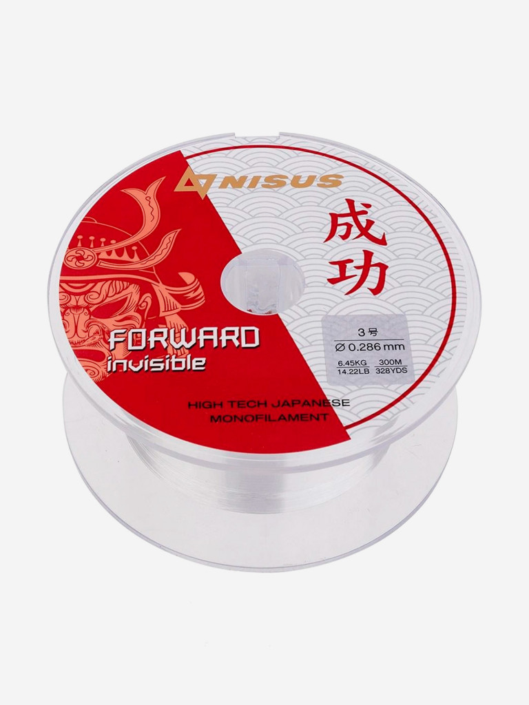 Леска для рыбалки Nisus FORWARD Invisible Nylon 0,286мм, 300м, 6,45кг, прозрачный