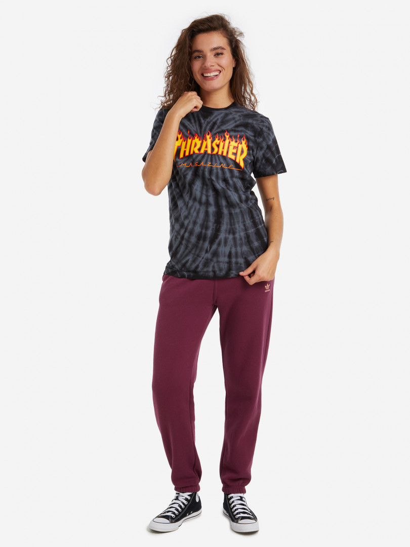 фото Футболка женская thrasher flame logo tie dye, черный