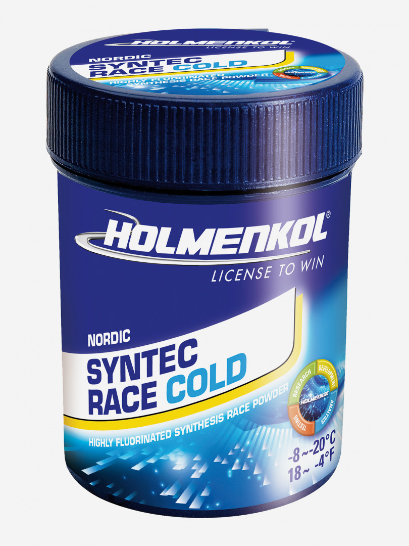 фото Порошок фторуглеродный для беговых лыж holmenkol syntec race cold, синий