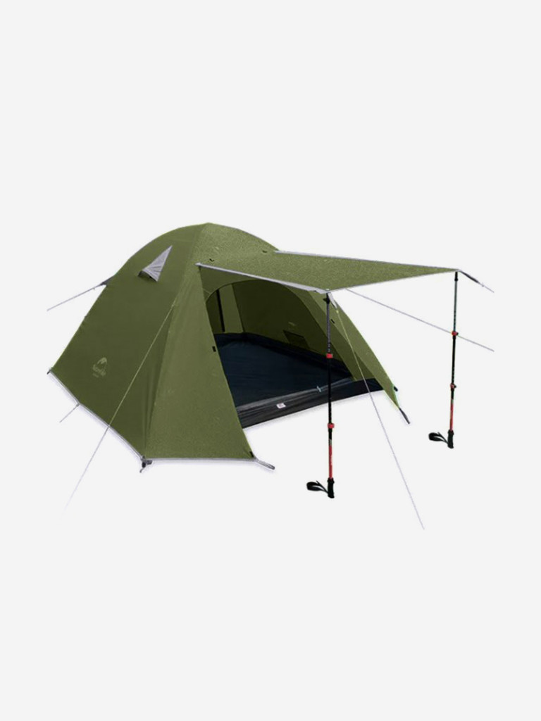Палатка Naturehike P-Series 4-местная, алюминиевый каркас, зеленая