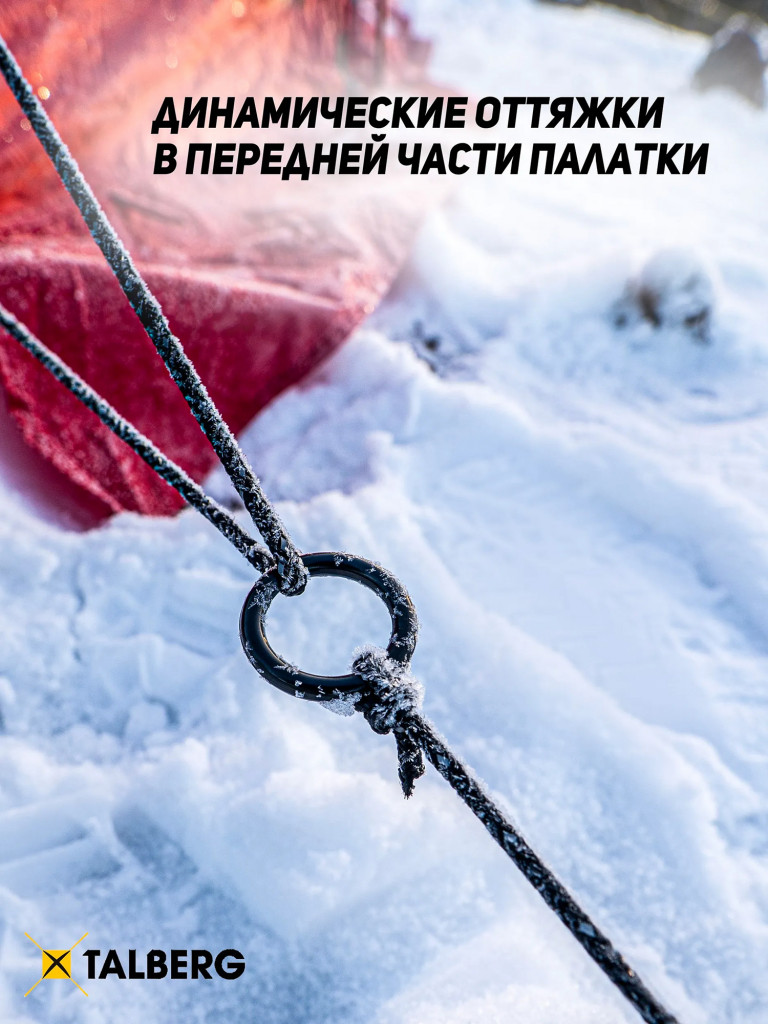 Палатка Talberg NORGA 3 RED, туристическая 3 местная, двухслойная для охоты и рыбалки под печь
