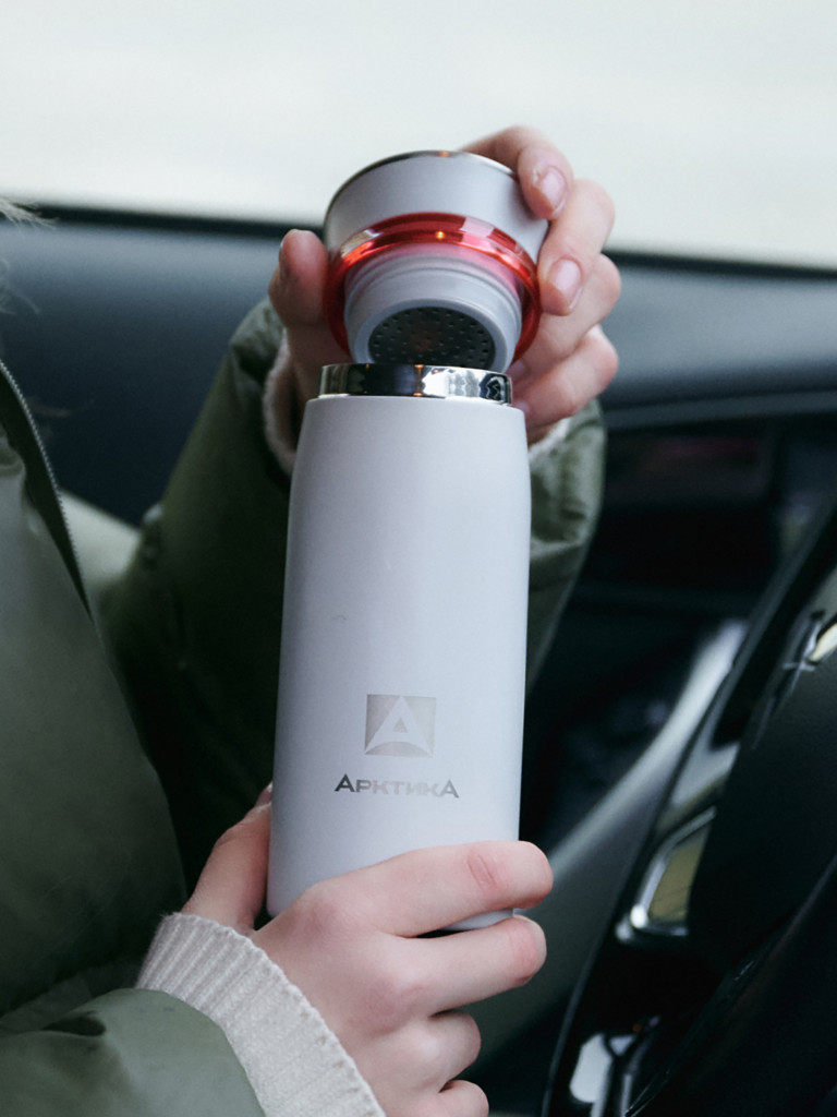 Термокружка Арктика 715 с ситечком 320 мл, белая