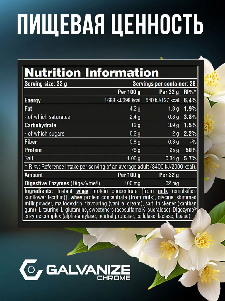 Протеин Galvanize Nutrition Max Whey, 900 г, ваниль