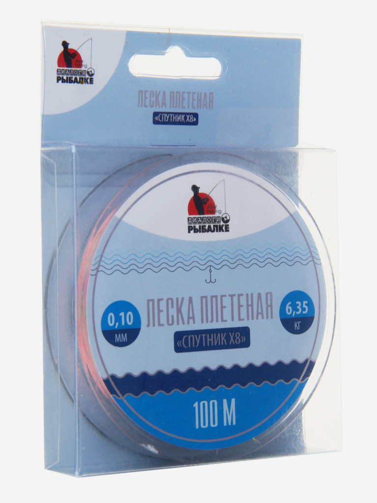 AZOR FISHING Леска плетеная диалоги о рыбалке "Спутник X8", 100м, 0,10мм, 6,35 кг, мультиколор
