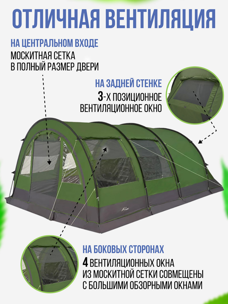 Четырехместная кемпинговая палатка Trek Planet Vario 4