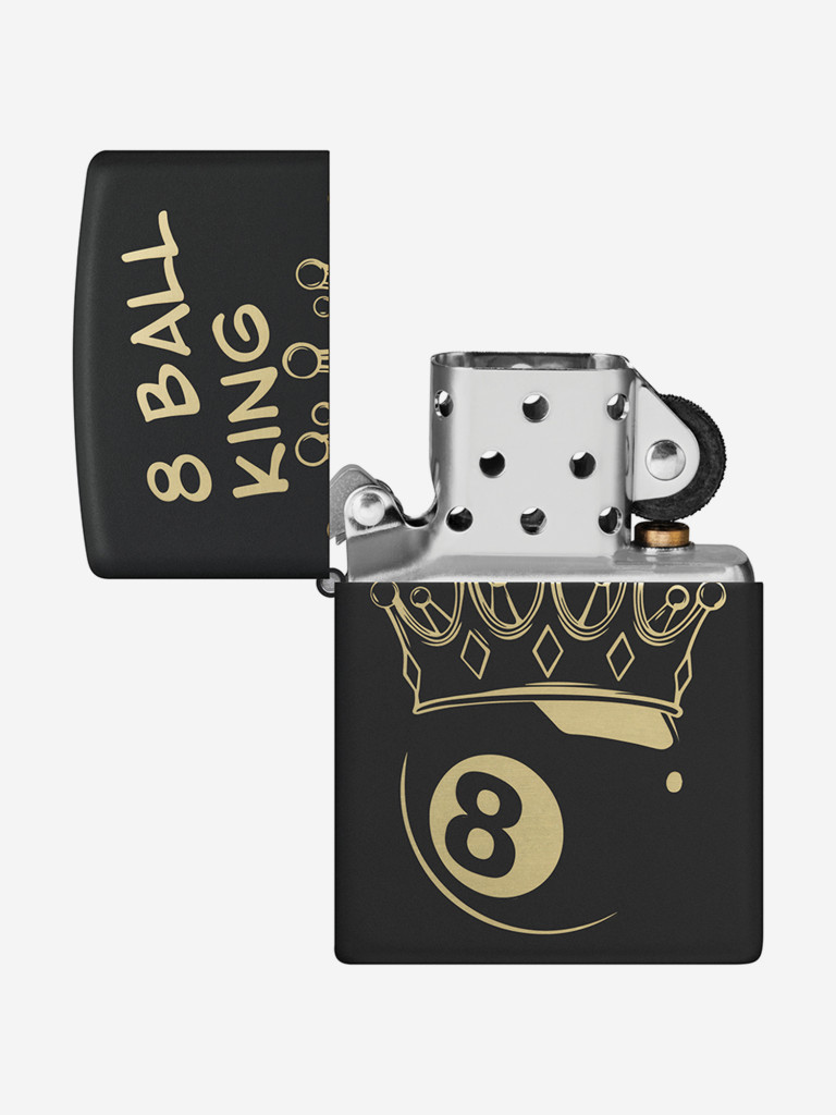 Зажигалка бензиновая ветроустойчивая Zippo Billiards Champion Design Black Matte