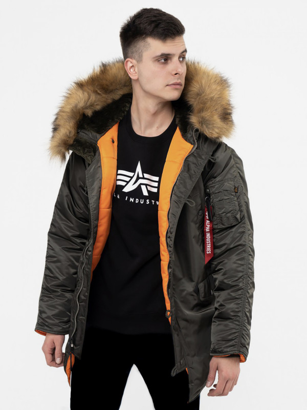 Парка зимняя мужская Slim Fit N-3B Alpha Industries серый/темно-серый цвет — купить за 25980 руб. со скидкой 46 %, отзывы в интернет-магазине Спортмастер