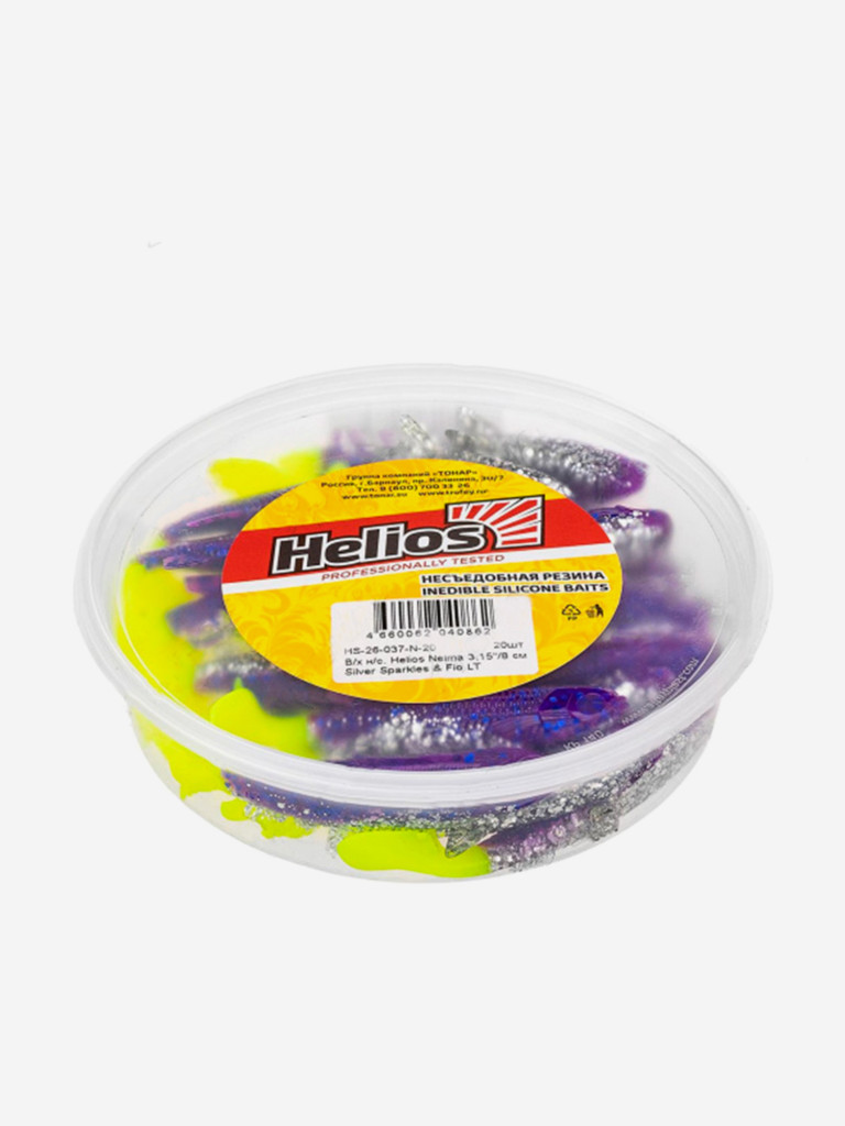 Мягкая приманка Helios Nelma, 3,15" / 8 см, Silver Sparkles & Fio LT, 20 штук (HS-26-037-N-20)