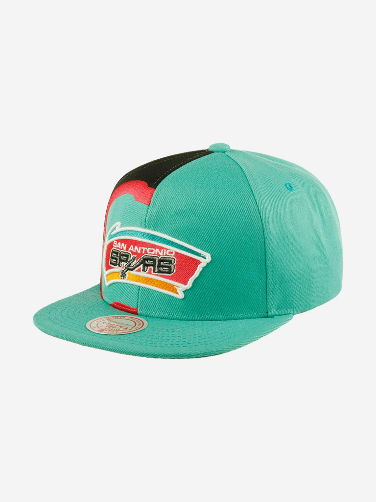 Бейсболка с прямым козырьком MITCHELL NESS HHSS2992-SASYYPPPTEAL San Antonio Spurs NBA (зеленый)
