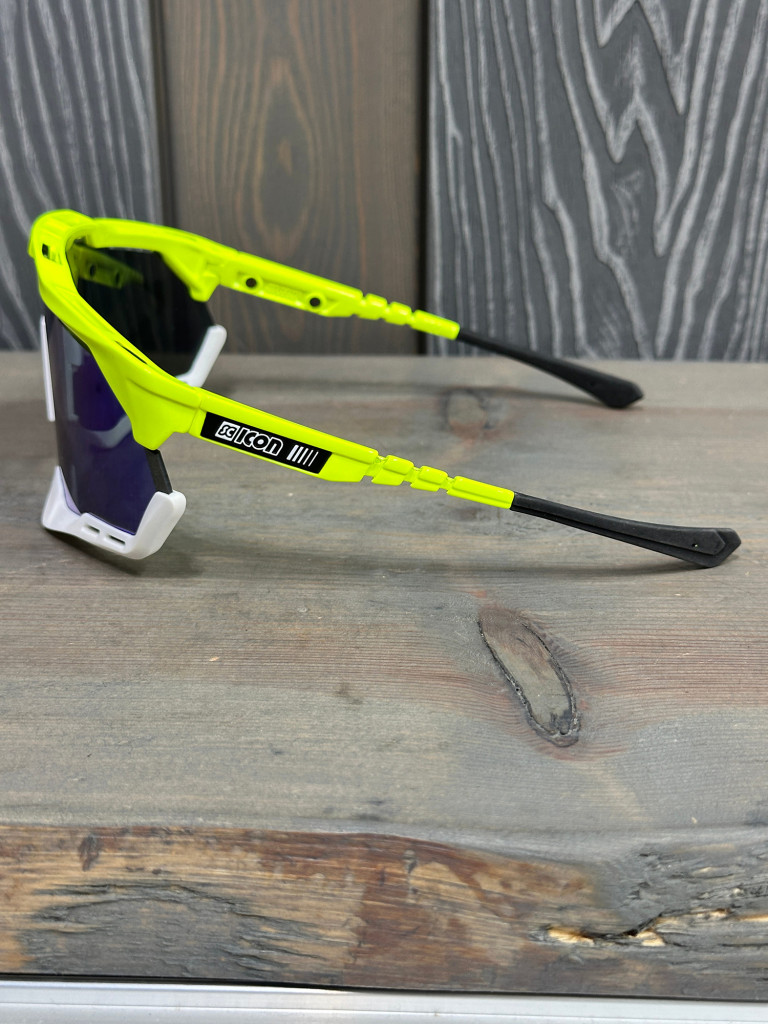 Очки спортивные Scicon AeroShade XL оправа Yellow Fluo линза SCNPP Multimirror Blue + Clear