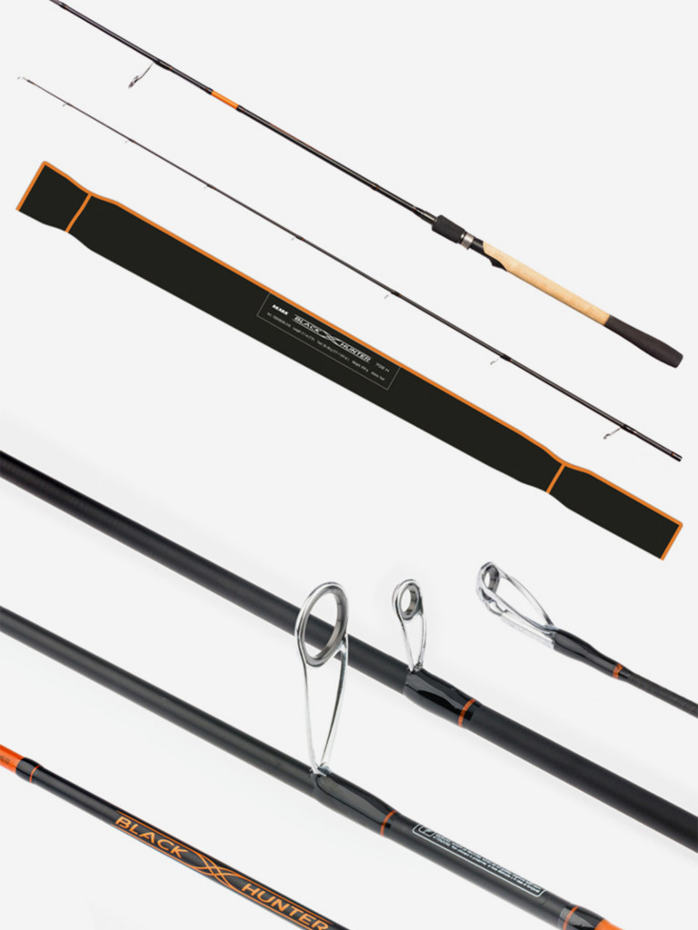 Спиннинг штекерный углеволоконный 2 колена Akara Black Hunter (5-22) M702 2,1 м