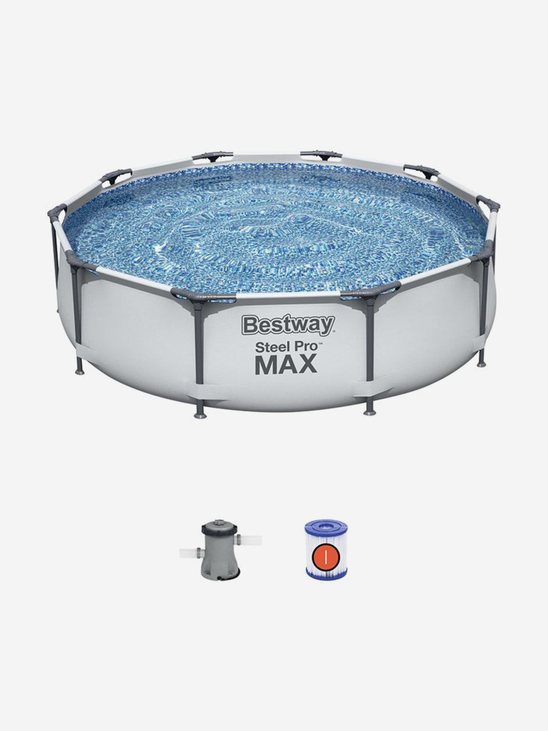 Бассейн Bestway 305 х 76 см Steel Pro Max 56408 каркасный + фильтр-насос , 4678 л
