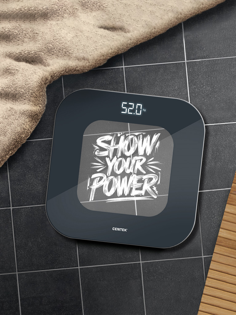 Весы напольные Centek CT-2440 LED POWER электронные шаг 0,1кг/фунт, LCD 65x28, размер 28х28см