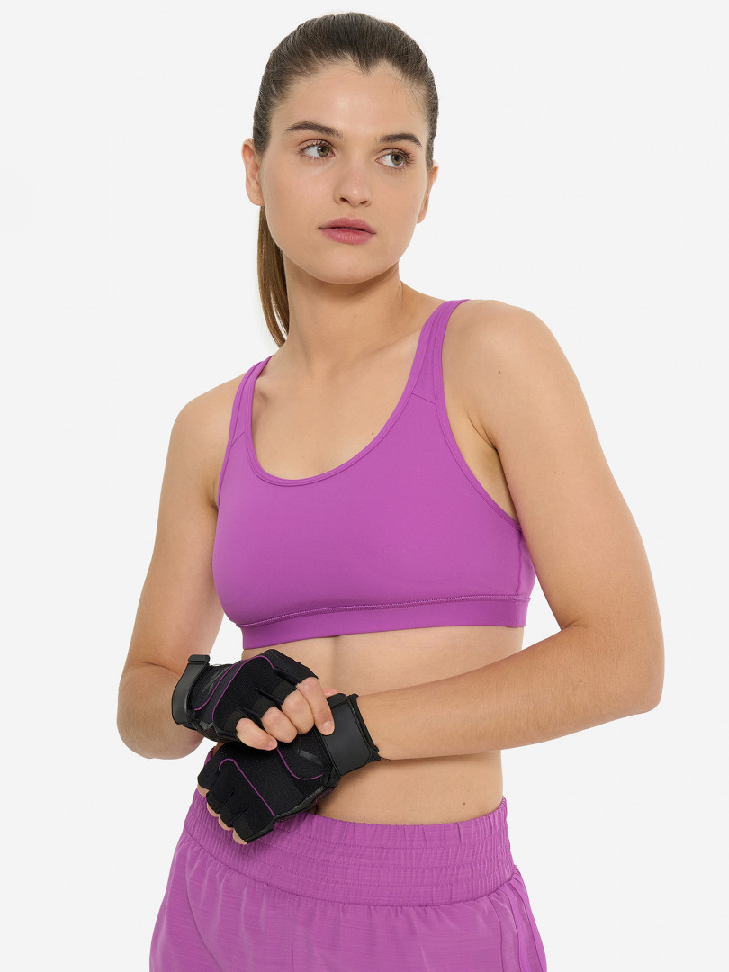 фото Спортивный топ бра adidas, фиолетовый