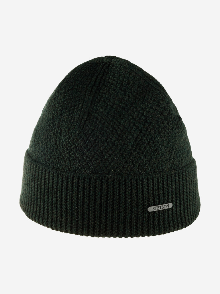 Шапка с отворотом STETSON 8599396 BEANIE MERINO WOOL (оливковый)