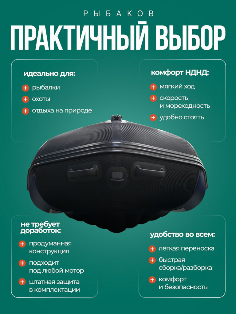 Лодка пвх под мотор Хантер 370 ПРО Спорт NEW сине черный