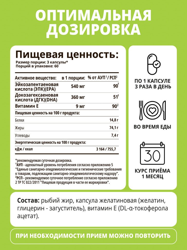 Омега-3 1WIN 180 капсул