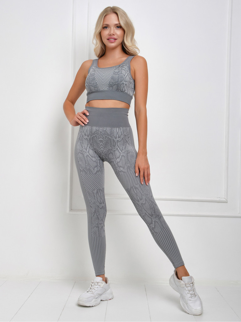 Костюм для фитнеса, йоги, пилатеса, зала женский с лосинами и топом спортивный Rizziano