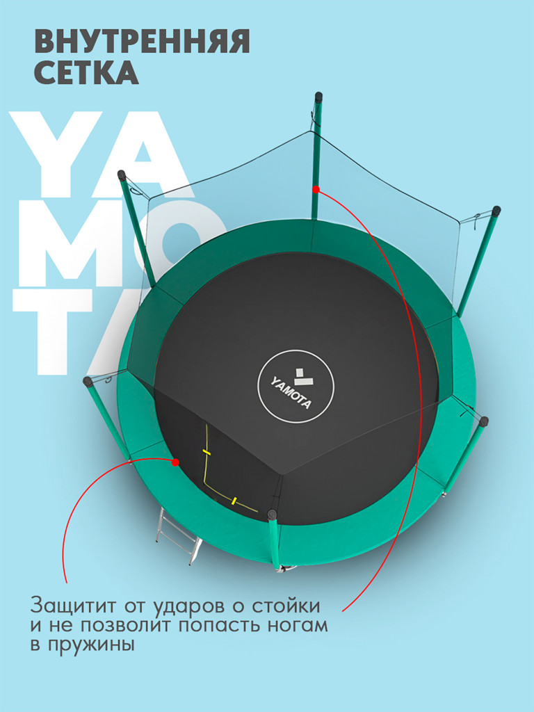 Батут Yamota Basic 8ft (244 см) с тентом от солнца