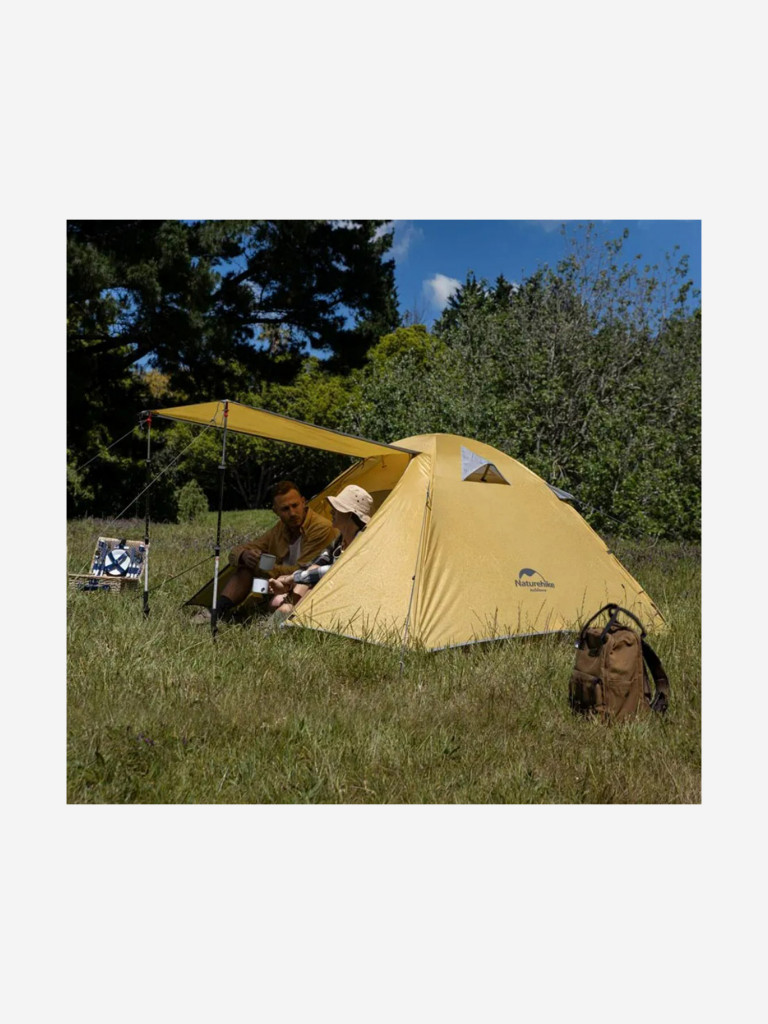 Палатка Naturehike P-Series 4-местная, алюминиевый каркас, желтая