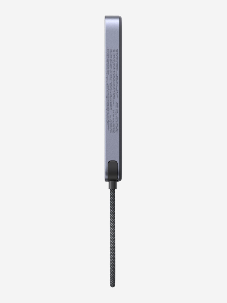 Внешний аккумулятор UGREEN PB570 (75982B) MagFlow Air Ultra-Slim 30W Magnetic 10000mAh Wireless Power Bank USB-C Cable. Цвет: серый космос