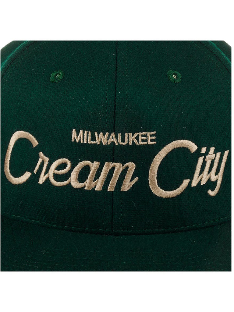 Бейсболка с прямым козырьком HOOD 100-MWL001-WI001-FR Cream City, WI (зеленый)