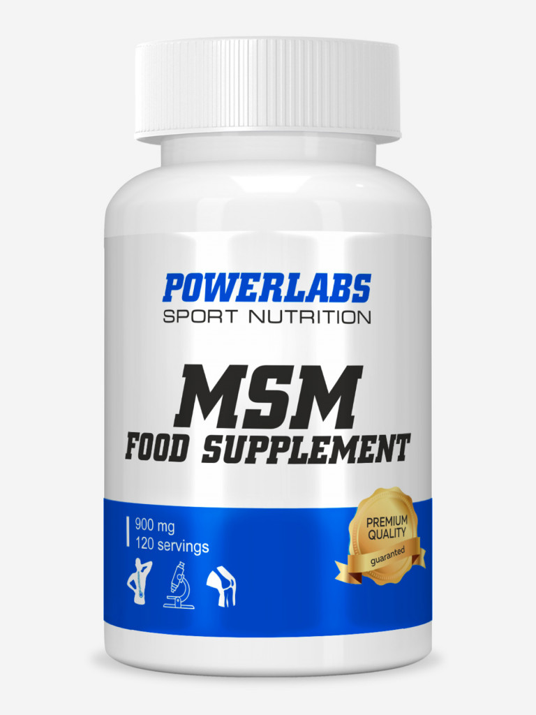 Для суставов и связок, Powerlabs, Метилсульфонилметан, МСМ, 120 капсул