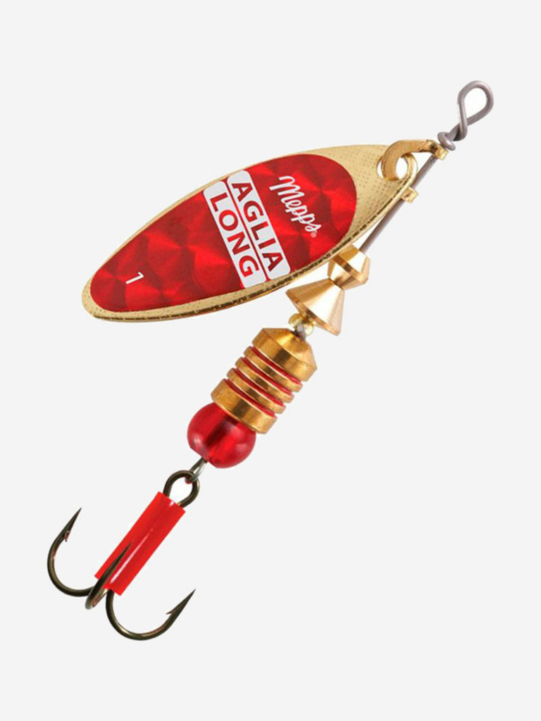 Блесна для рыбалки вертушка Mepps AGLIA LONG REDBO, 1, Gold, 1 штука