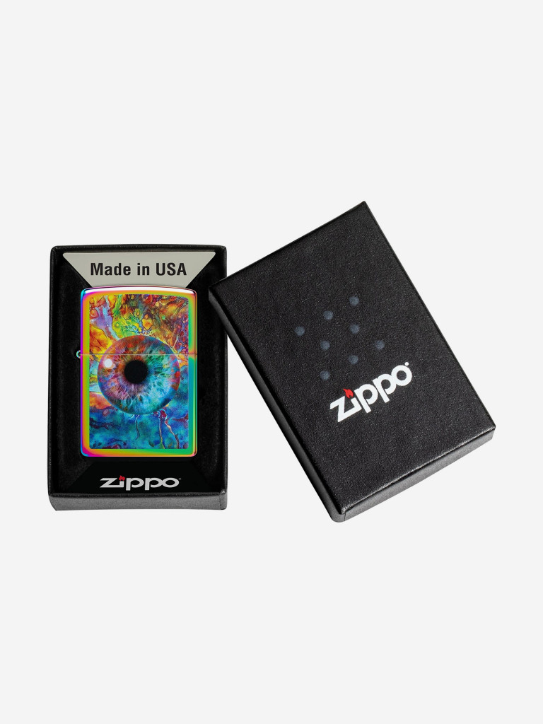 Зажигалка бензиновая ветроустойчивая Zippo Spacey Eye Multi Color, латунь/сталь