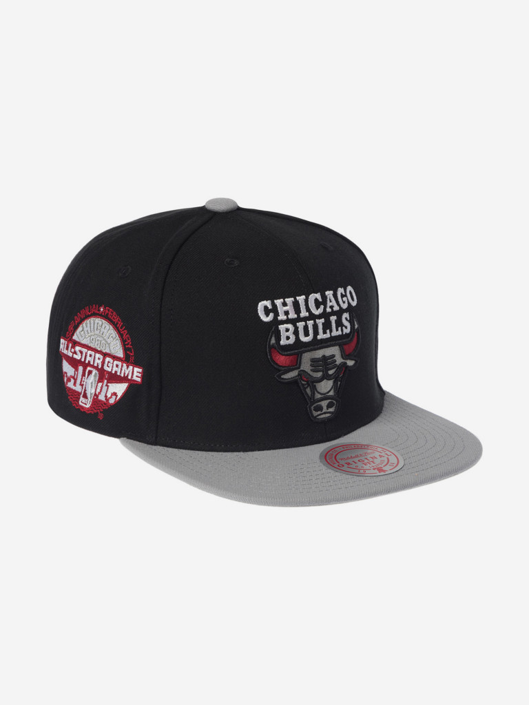 Бейсболка с прямым козырьком MITCHELL NESS HHSS6746-CBUYYPPPBKGY Chicago Bulls NBA (черный)