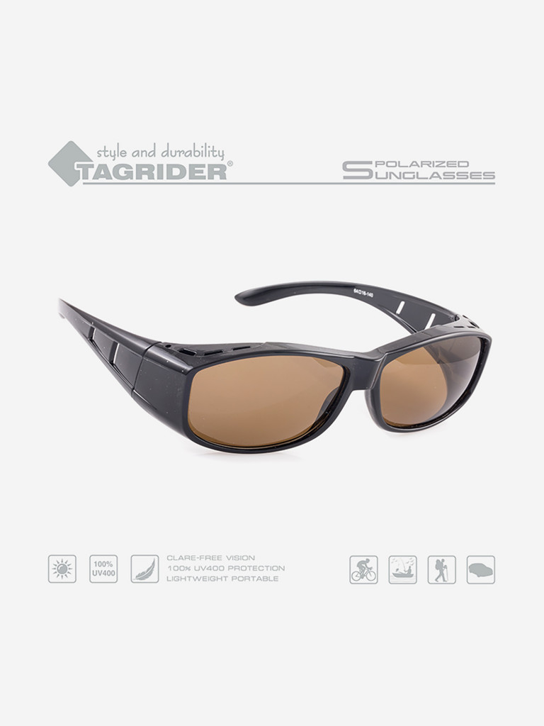Очки поляризационные для рыбалки Tagrider в чехле N06-1 Brown