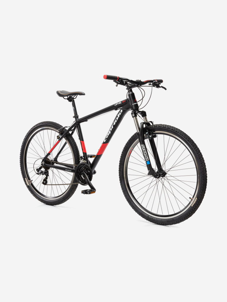 Велосипед CAPRIOLO MTB LEVEL 9.1 (3 X 7), рама алюминий 21'', колёса 29'' (чёрный (матовый) - красный)