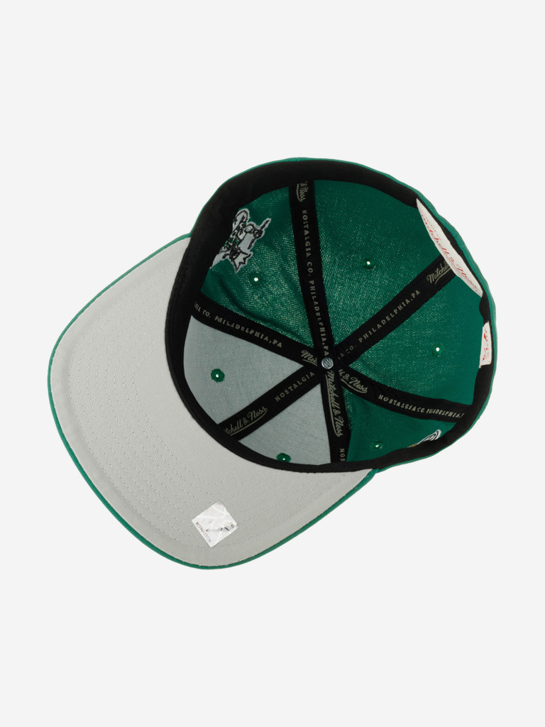 Бейсболка с прямым козырьком MITCHELL NESS 6HSFSH22016-BCEGREN Boston Celtics NBA (зеленый)