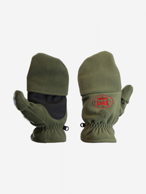 Перчатки-варежки Alaskan Colville Magnet хаки для рыбалки и охоты